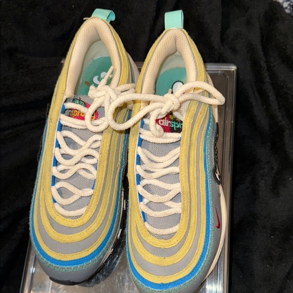 Nike Air Max 97 Blue Yellow Sneakers with Iconic Design - Picture 4 of 11